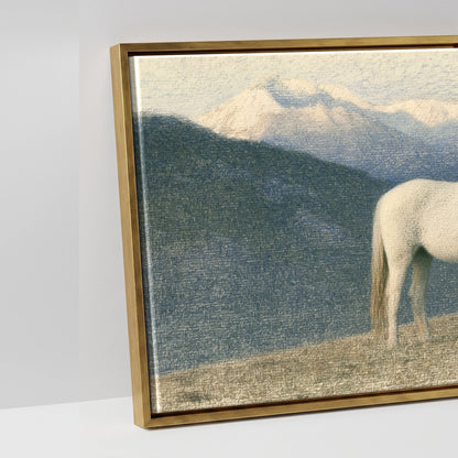Highland Stillness - artwork detail in an antique gold float frame
