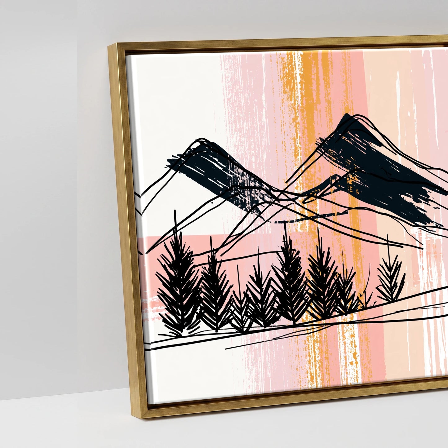 Abstract Appaloosa Landscape - artwork detail in an antique gold float frame