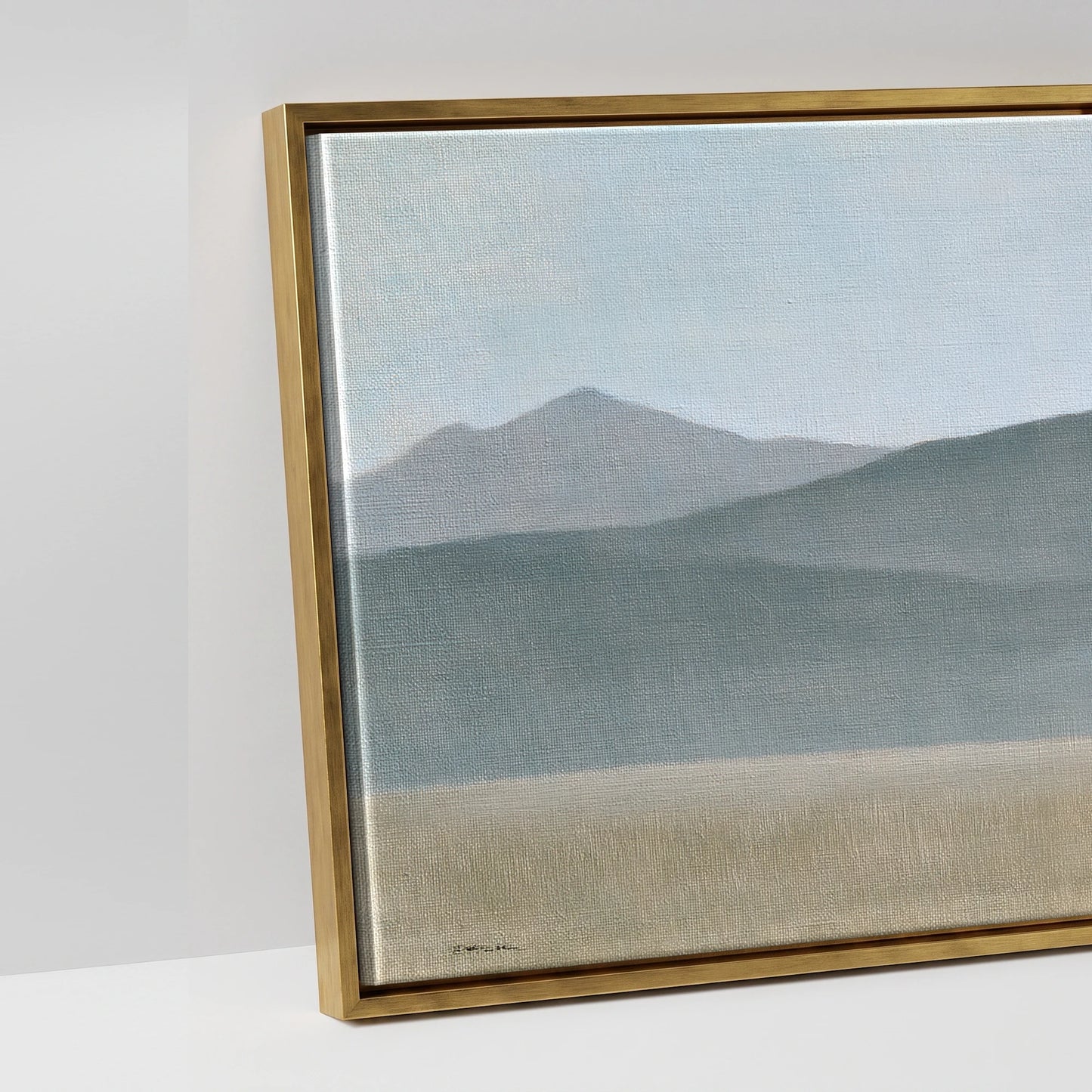 Stoic Grey in Slate - artwork detail in an antique gold float frame