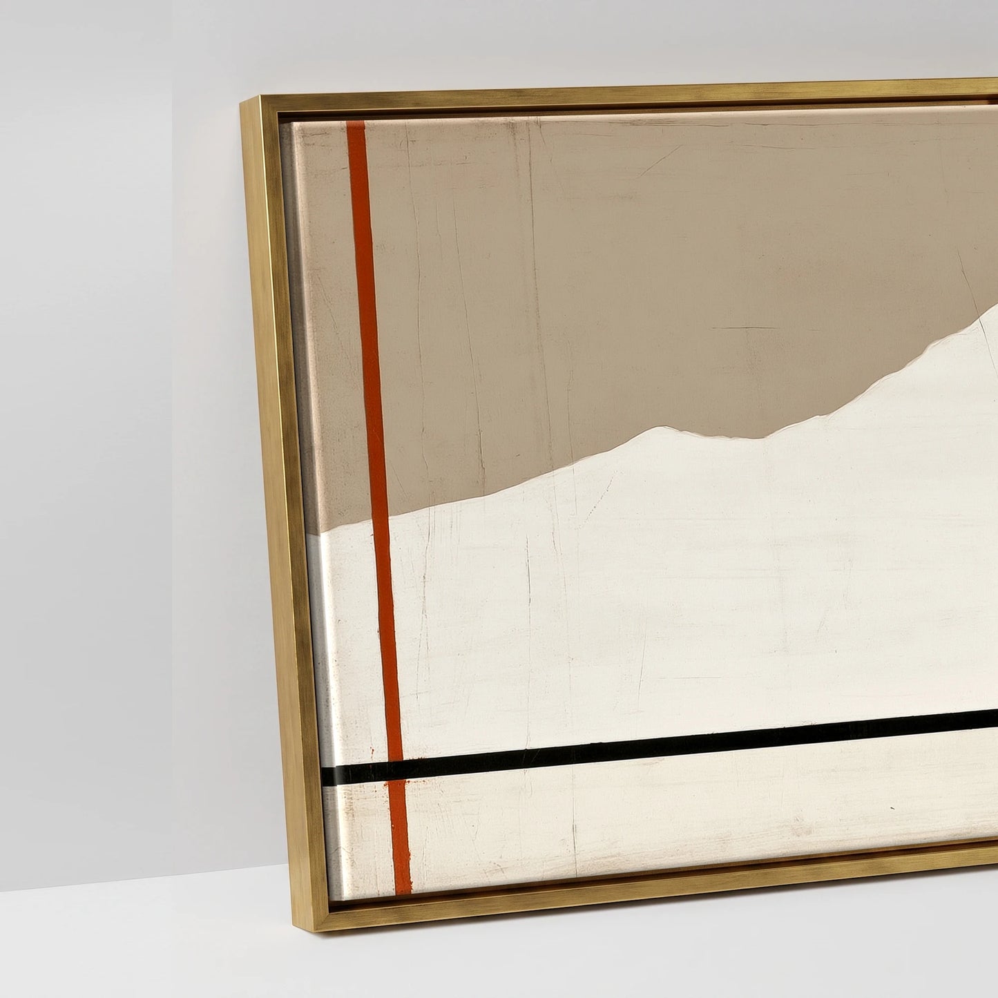The Minimalist Pasture - artwork detail in an antique gold float frame