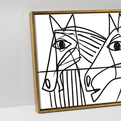 Modern Yard Lineup - artwork detail in an antique gold float frame