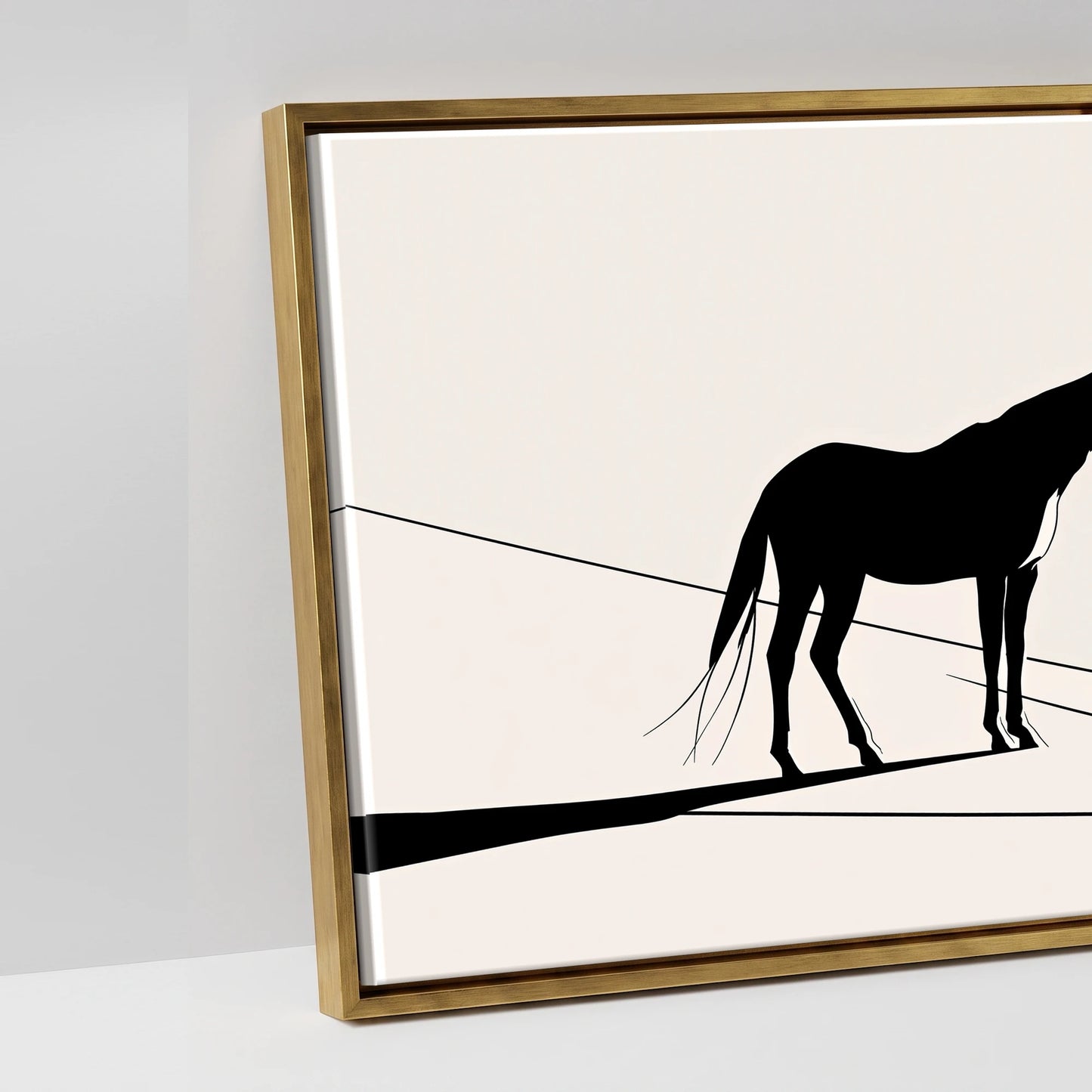 Mountain Contour Silhouette - artwork detail in an antique gold float frame