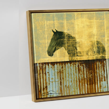 Golden Yard Watch - artwork detail in an antique gold float frame