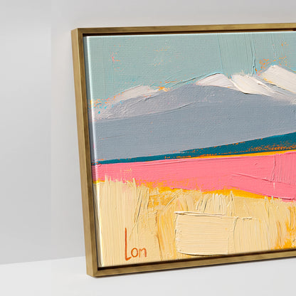 Vivid Equine Horizon - artwork detail in an antique gold float frame