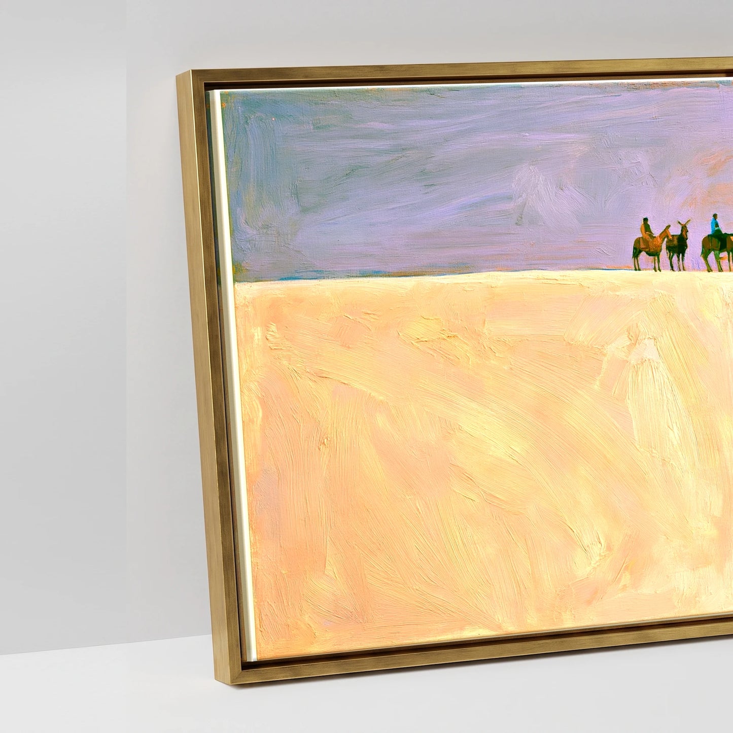 The Cobalt Horizon - artwork detail in an antique gold float frame