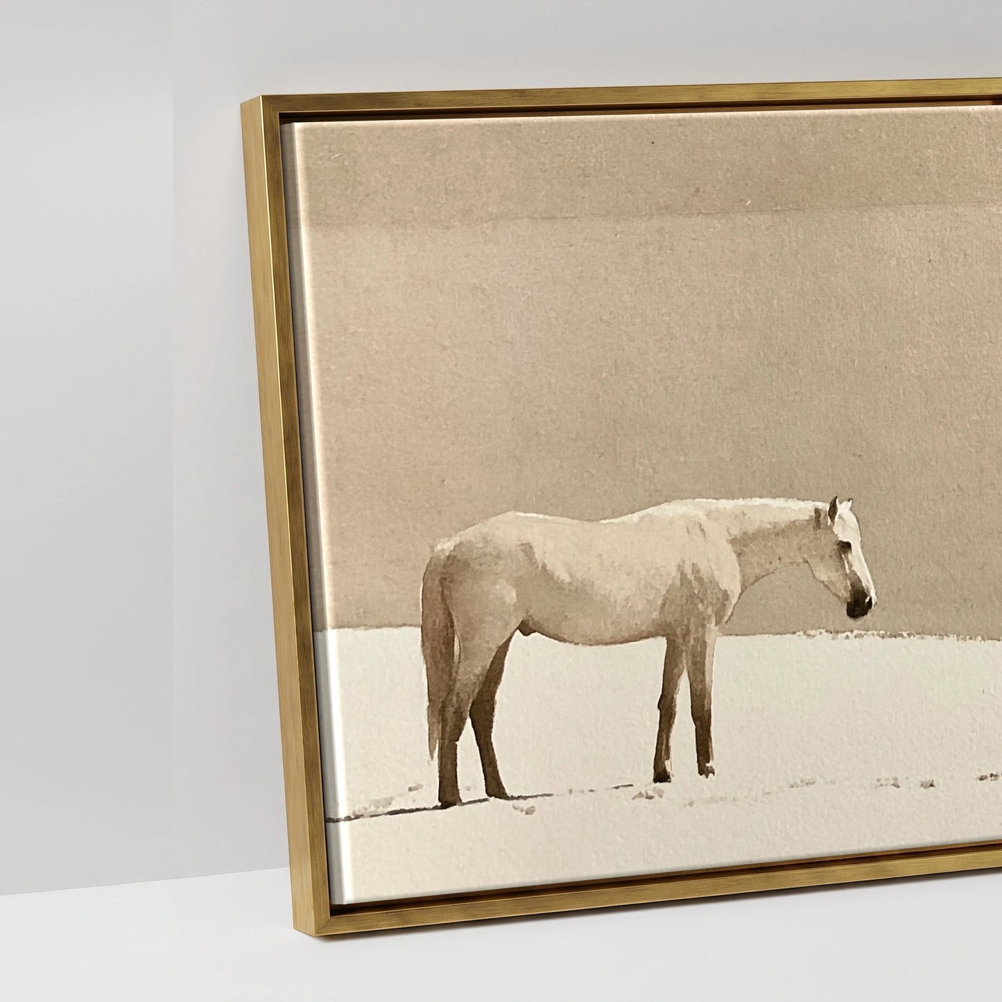 The Quiet Divide - artwork detail in an antique gold float frame