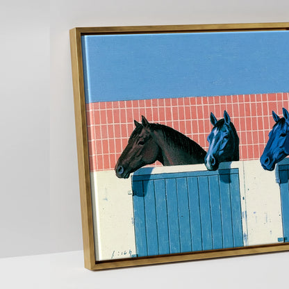 Yard Watch - artwork detail in an antique gold float frame
