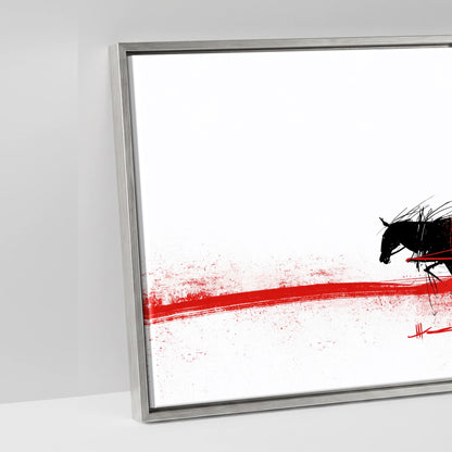 Crimson Traces - artwork detail in an antique silver float frame