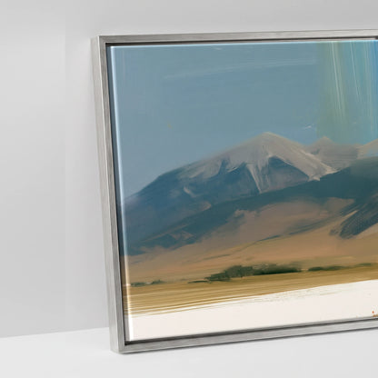 Abstract Western Horizon - artwork detail in an antique silver float frame