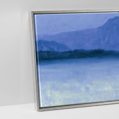 Solitary Grey Under Moonlight - artwork detail in an antique silver float frame