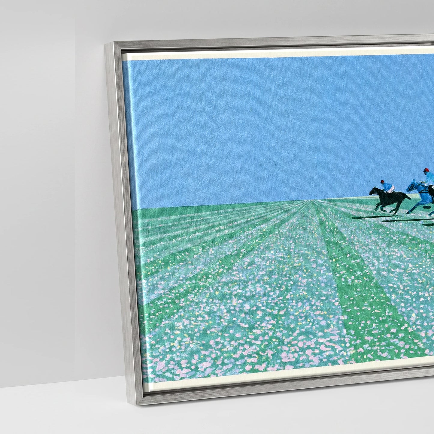 Rhythm of the Chukka - artwork detail in an antique silver float frame