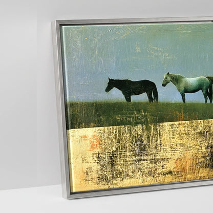 The Gilded Ridge - artwork detail in an antique silver float frame