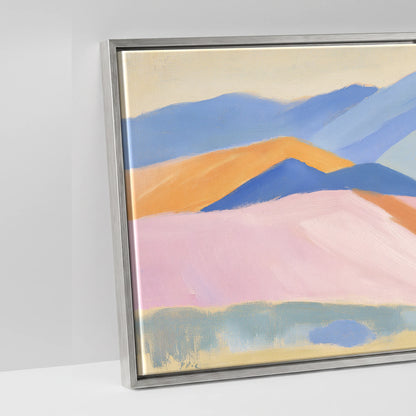 Lavender Mountain Horizon - artwork detail in an antique silver float frame