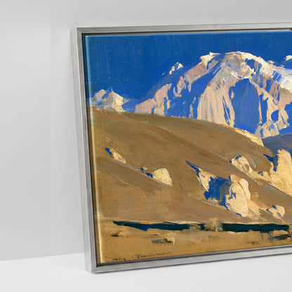 Sunlit Ridge - artwork detail in an antique silver float frame