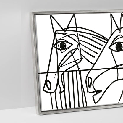 Modern Yard Lineup - artwork detail in an antique silver float frame