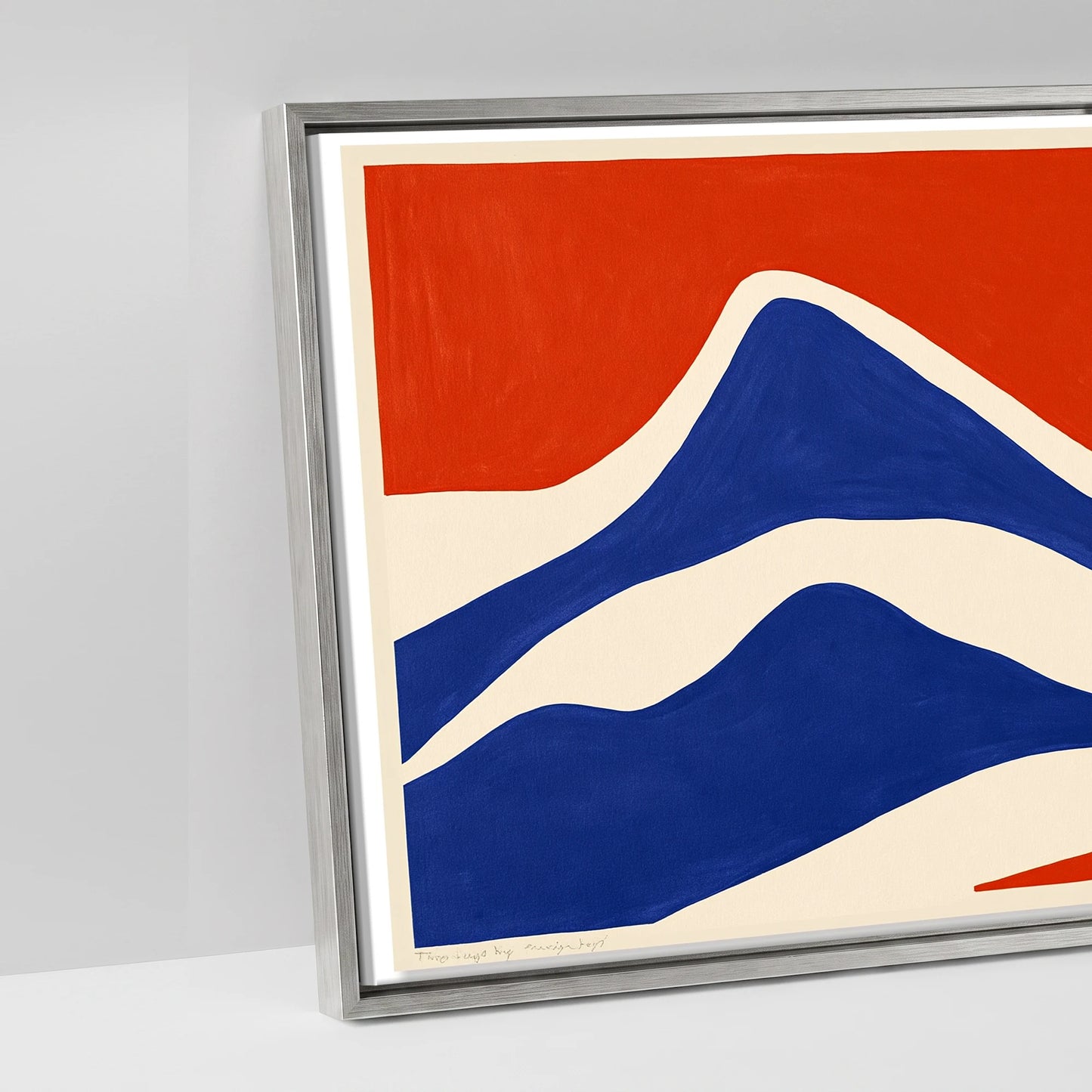 Cobalt Peaks Equine - artwork detail in an antique silver float frame