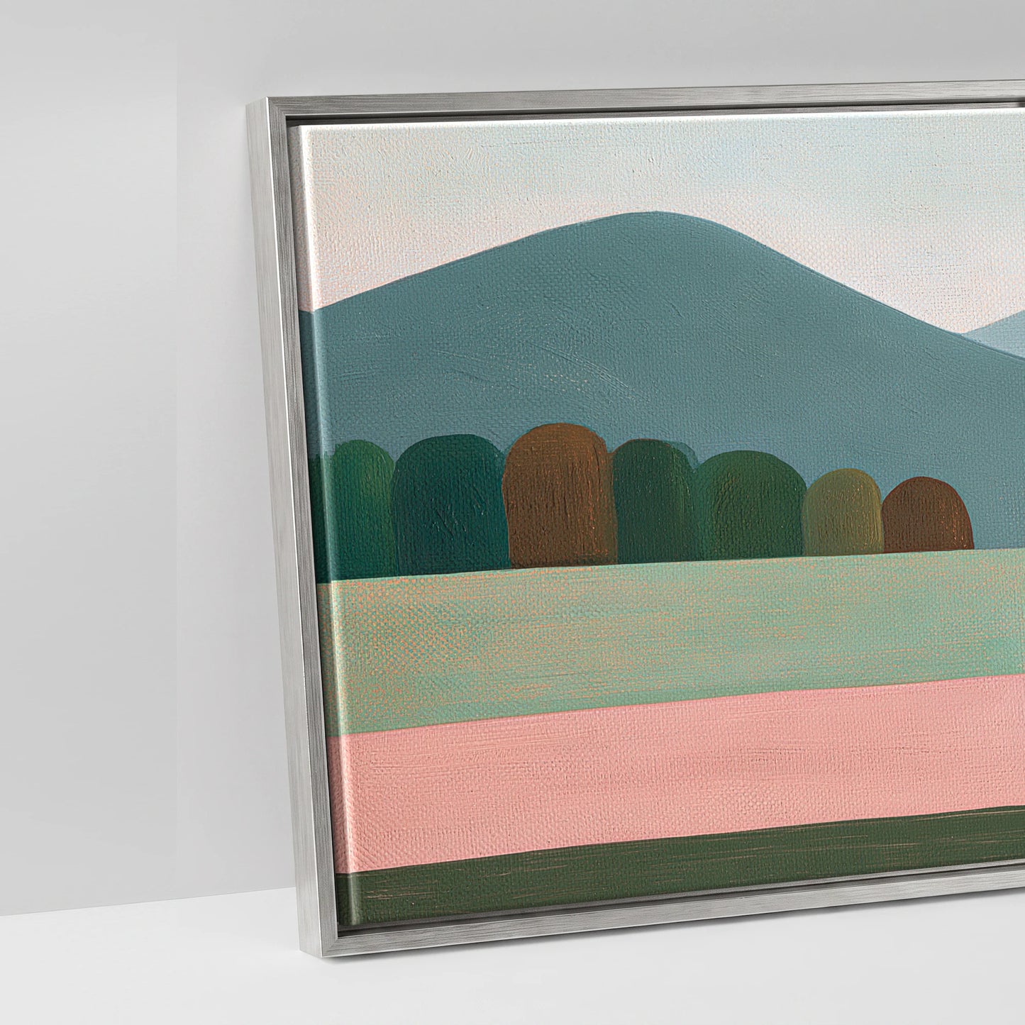 Minimalist Earthy Equine - artwork detail in an antique silver float frame