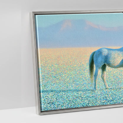 Shimmering Solitude - artwork detail in an antique silver float frame