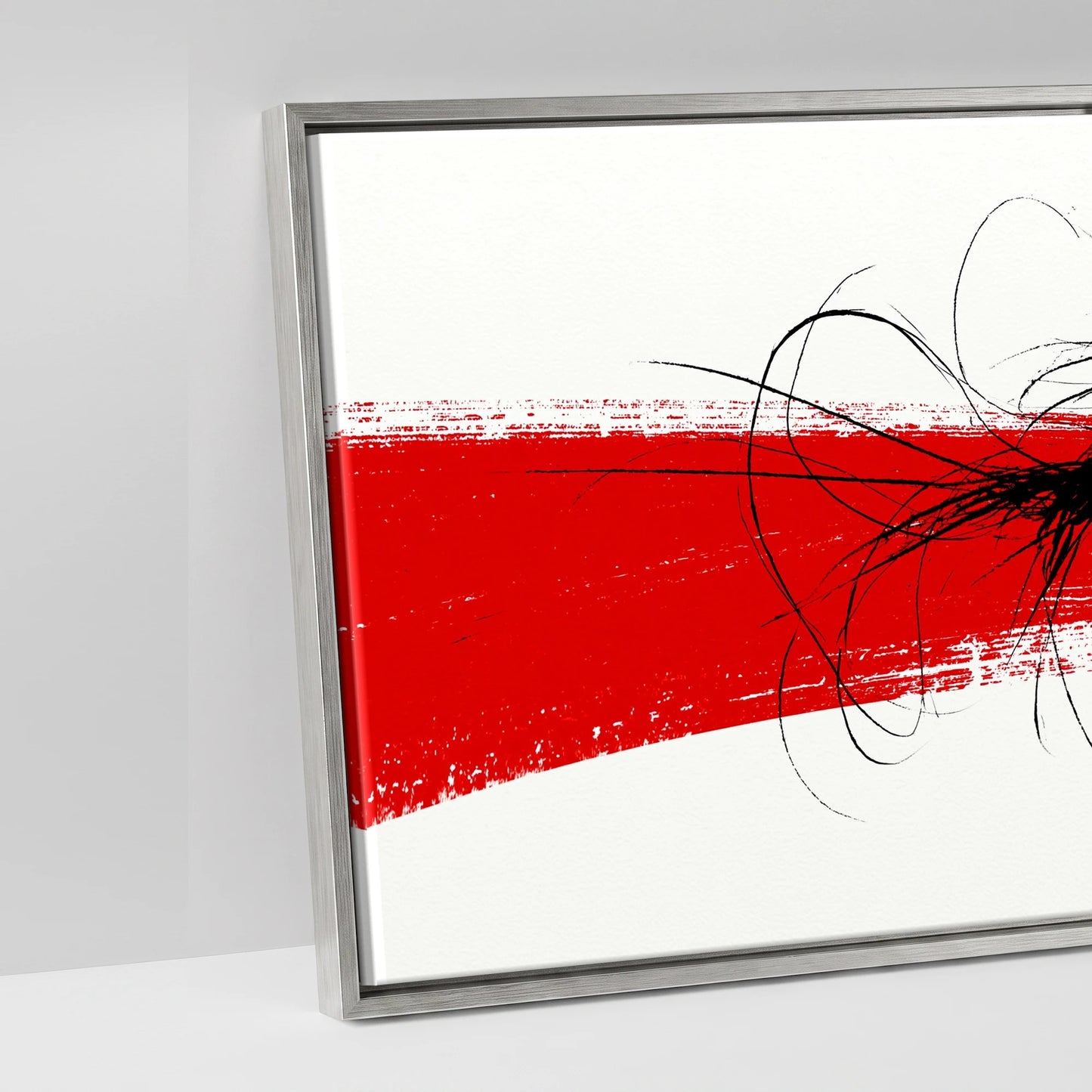 The Crimson Gallop - artwork detail in an antique silver float frame