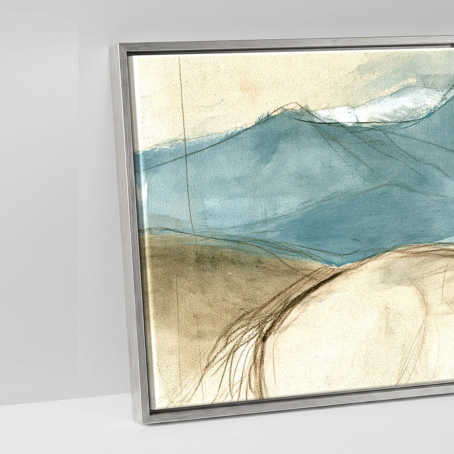 Azure Ridge - artwork detail in an antique silver float frame