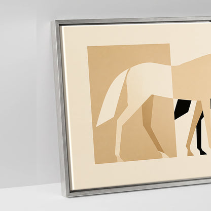 Modernist Herd - artwork detail in an antique silver float frame