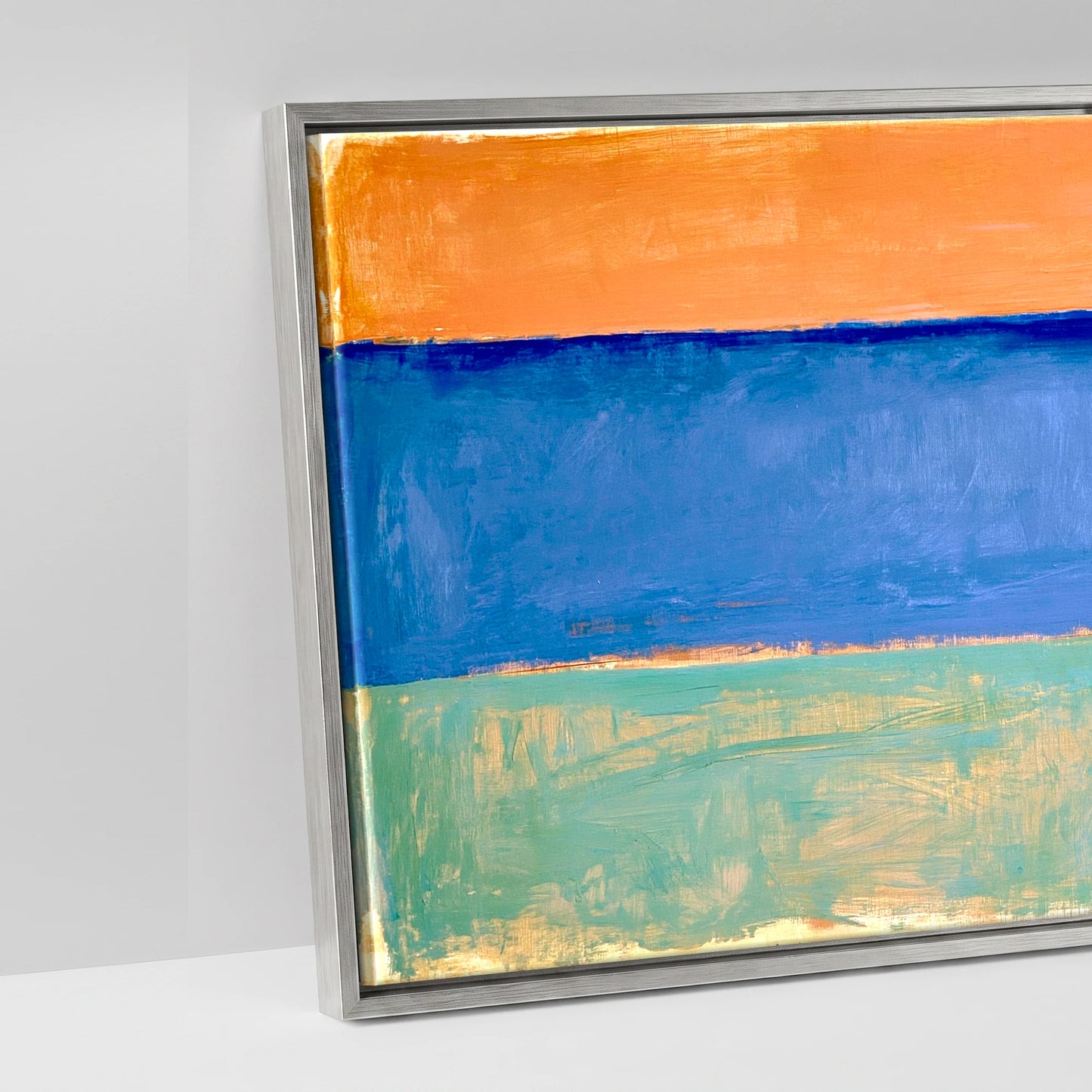 Coastal Pastures - artwork detail in an antique silver float frame