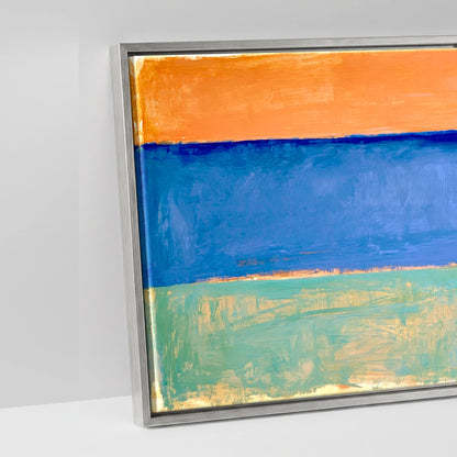 Coastal Pastures - artwork detail in an antique silver float frame