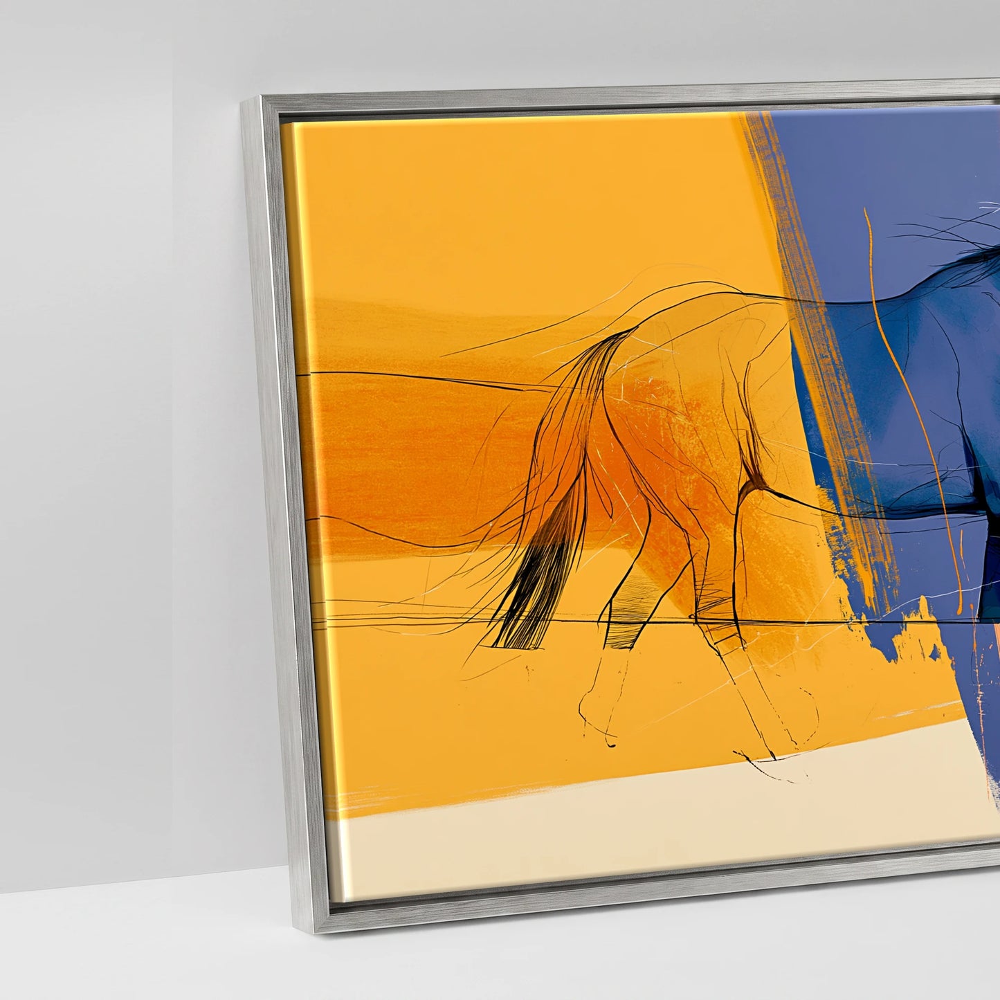Prismatic Plains - artwork detail in an antique silver float frame