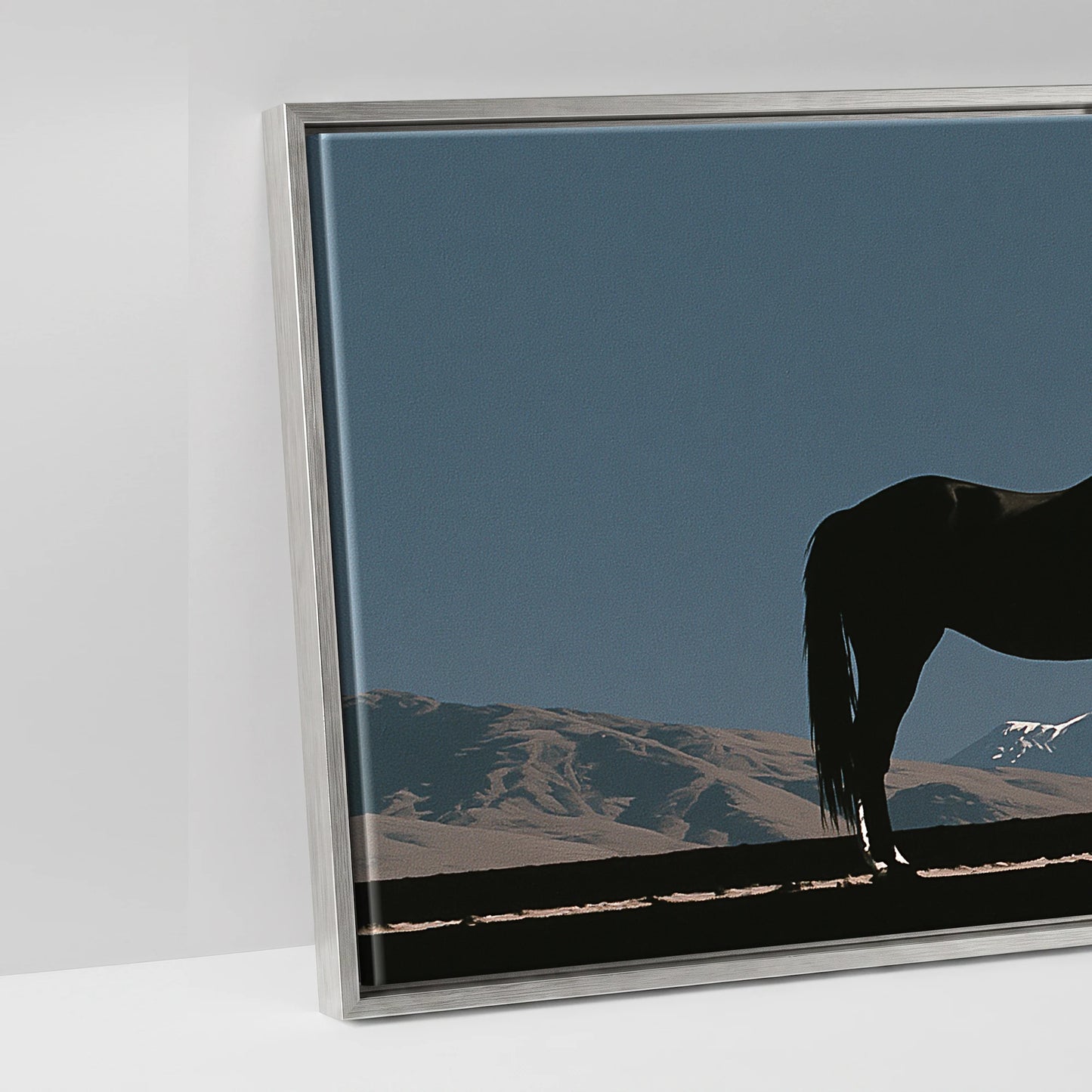 Summit Silhouette - artwork detail in an antique silver float frame