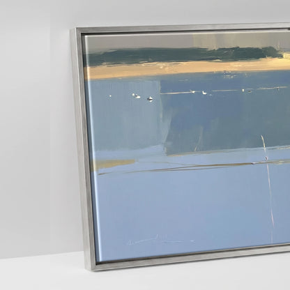 Coastal Reflections - artwork detail in an antique silver float frame