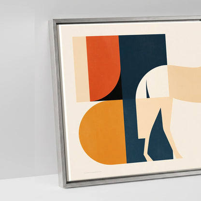 Abstract Equine Geometry - artwork detail in an antique silver float frame