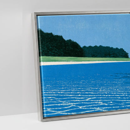 Through the Azure Shallows - artwork detail in an antique silver float frame