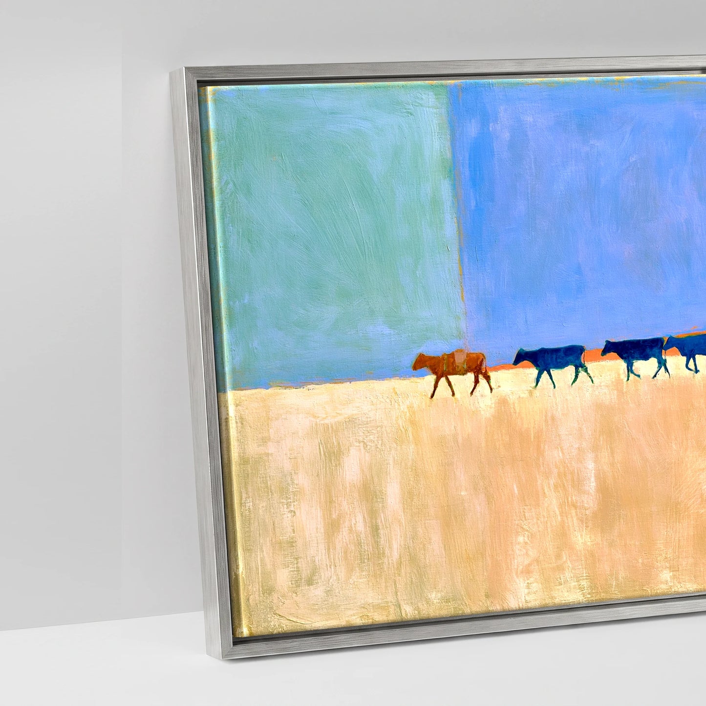 Painted Desert Drive - artwork detail in an antique silver float frame