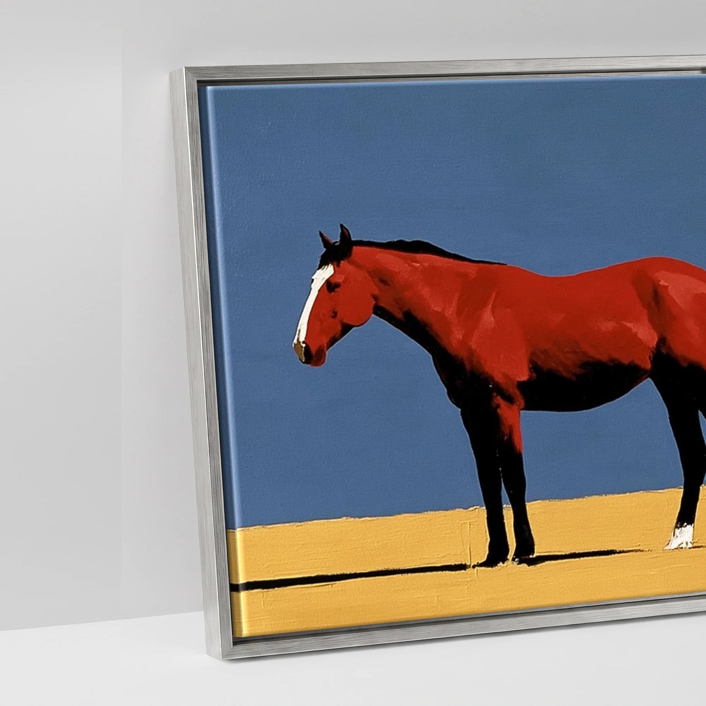 Scarlet Stallion Alpine Ridge - artwork detail in an antique silver float frame