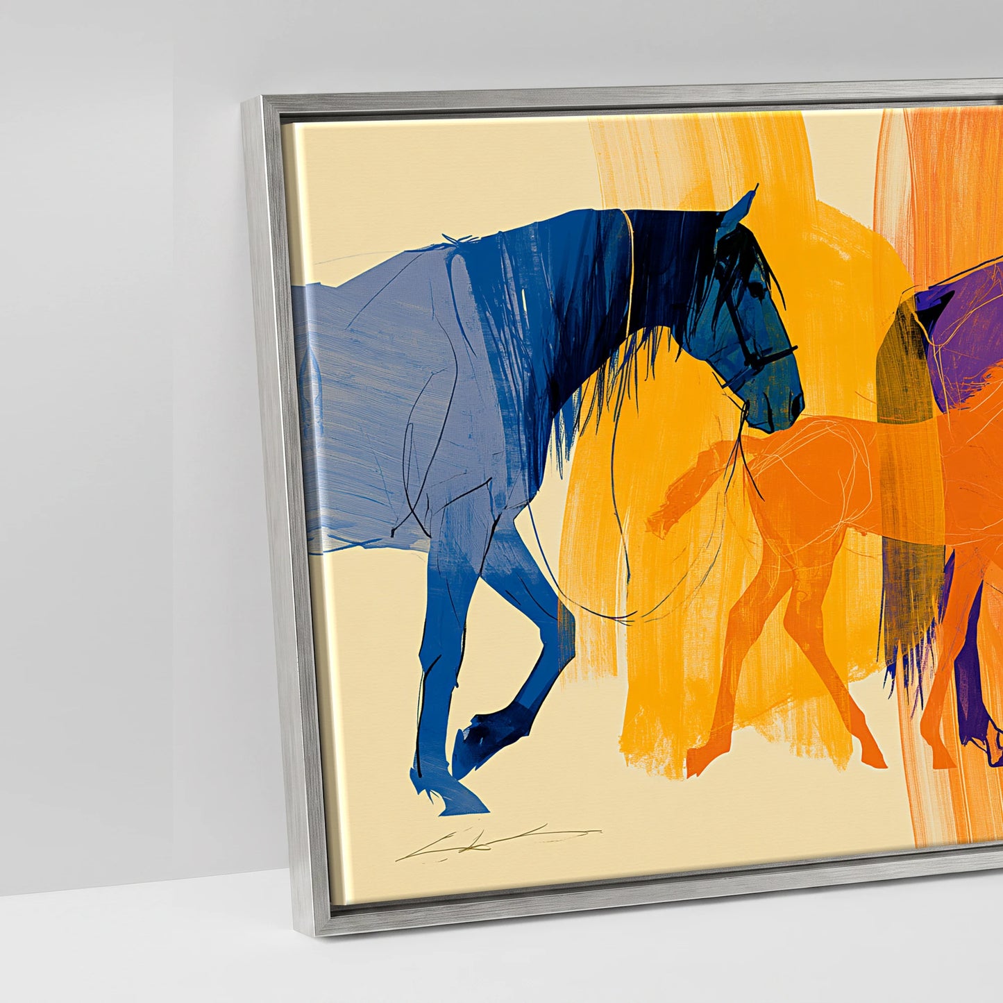 Vibrant Generations - artwork detail in an antique silver float frame