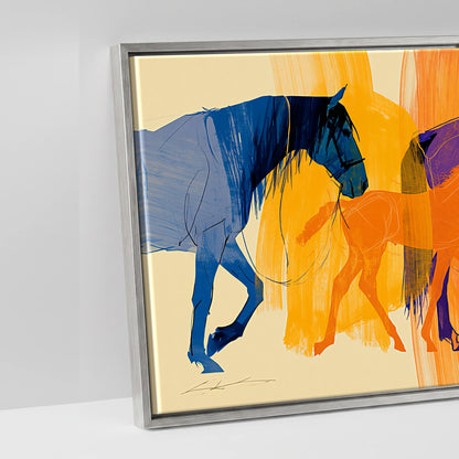 Vibrant Generations - artwork detail in an antique silver float frame