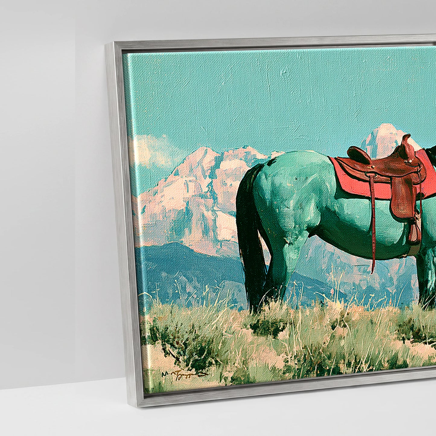 Vivid High Country - artwork detail in an antique silver float frame