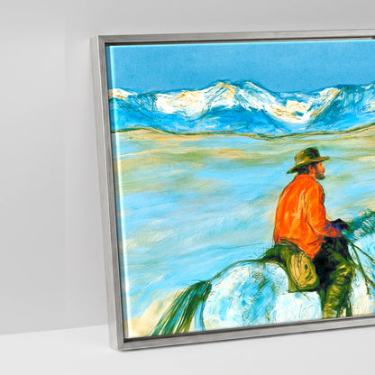 High Country Horizon - artwork detail in an antique silver float frame