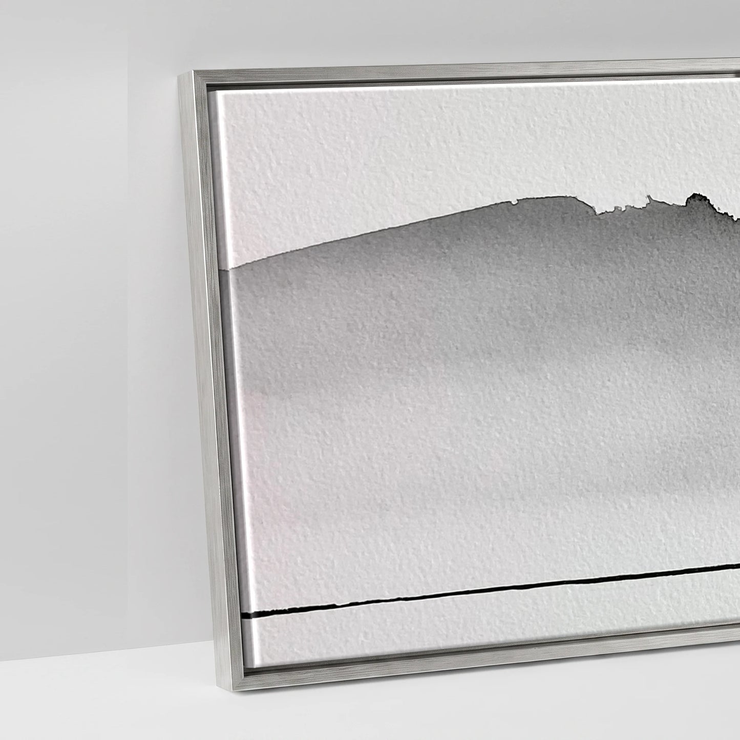 Solitude in Ink - artwork detail in an antique silver float frame