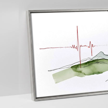 Rhythm of the Land - artwork detail in an antique silver float frame