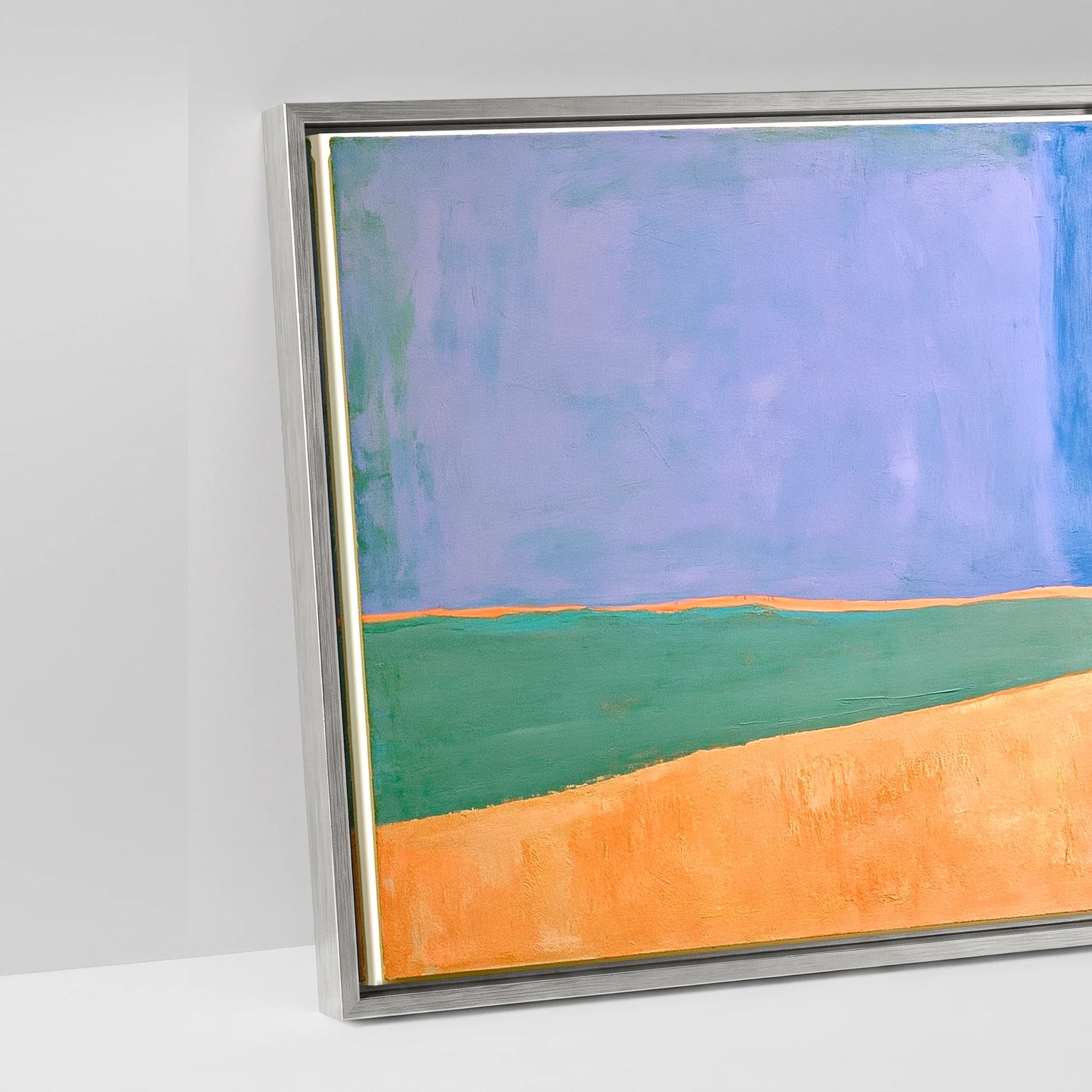 Vast Blue Horizons - artwork detail in an antique silver float frame
