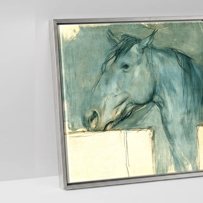 Over the Half Door - artwork detail in an antique silver float frame