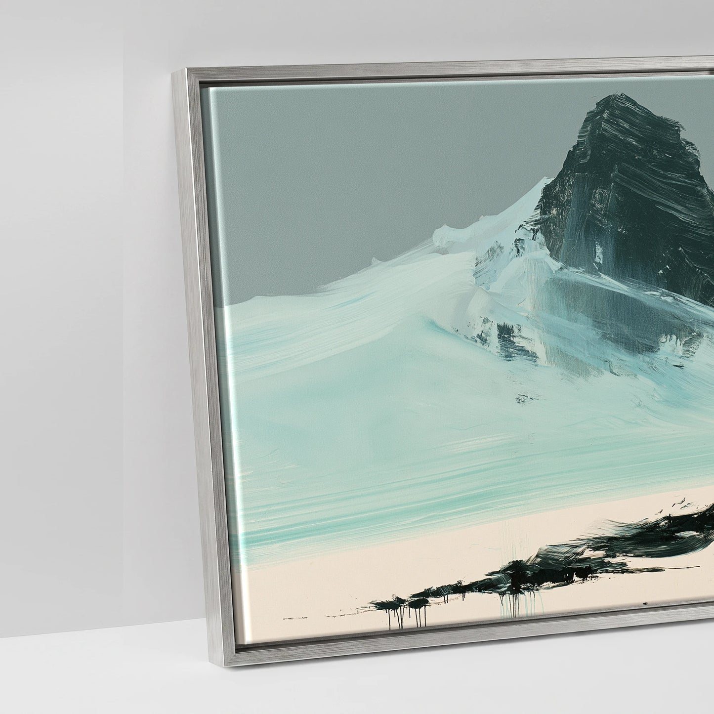 The Long Line - artwork detail in an antique silver float frame