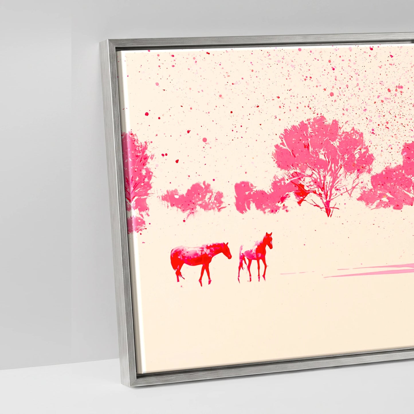 Crimson Mirage - artwork detail in an antique silver float frame