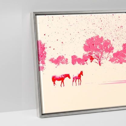 Crimson Mirage - artwork detail in an antique silver float frame