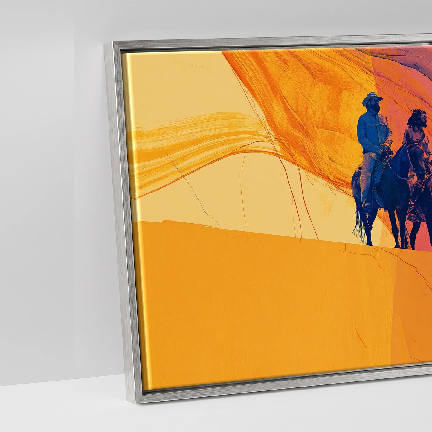 Riding the Horizon - artwork detail in an antique silver float frame