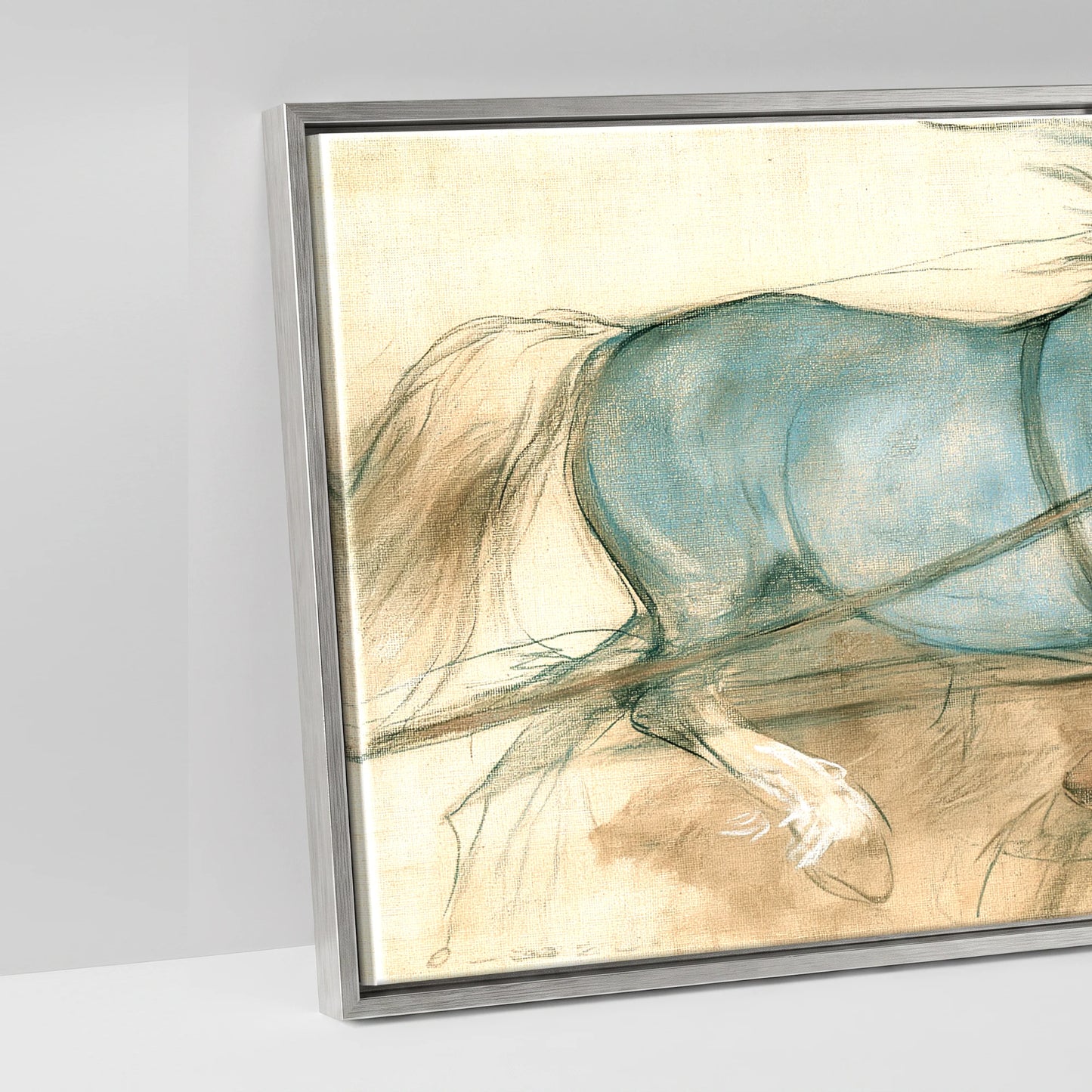 The Blue Draught Team - artwork detail in an antique silver float frame