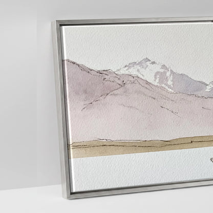 Quiet of the Range - artwork detail in an antique silver float frame