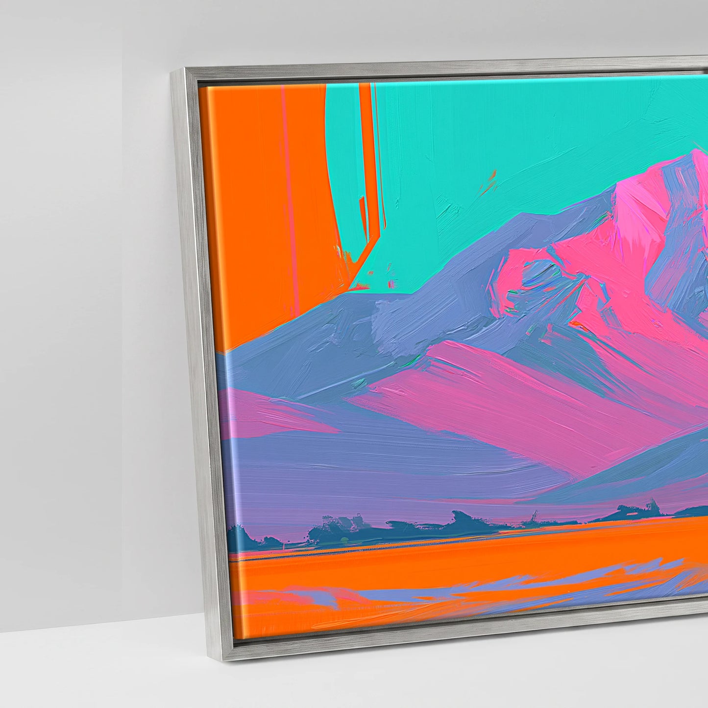 Electric Equine Horizon - artwork detail in an antique silver float frame