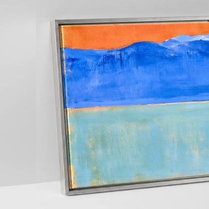 Terracotta Sky Solitude - artwork detail in an antique silver float frame